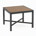 Quadratischer Gartentisch 90 × 90 × 75 cm, Braun und Anthrazit, mit Metallgestell